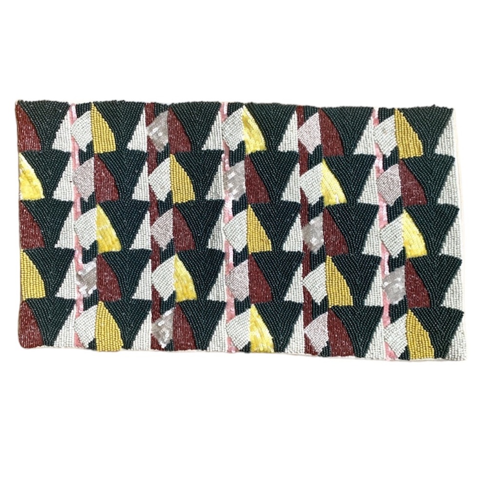 WEST ELM Handcrafted Beaded Geo Overlap Accent Pillow Cover